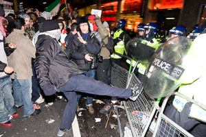 Another Israeli flag burns outside Downing St, Jan 4th