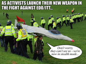 ITT's Hammertime Smash EDO protest in Brighton